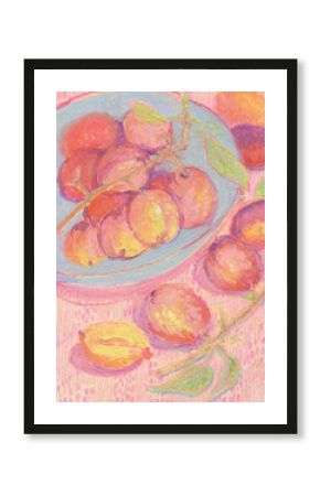 Fresh peaches. Still life with fresh peaches.