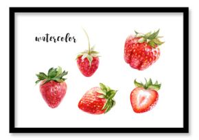 Watercolor Strawberry Collection HandPainted Fruits suitable for use in digital media projects