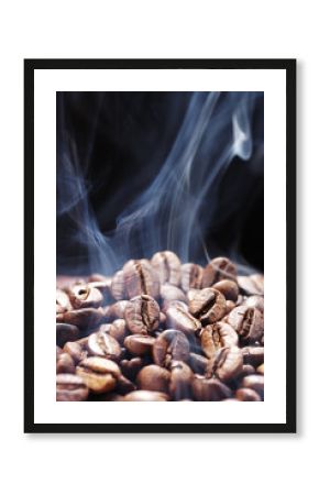 roasted coffee with vapour