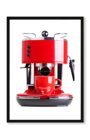 Red coffee machine