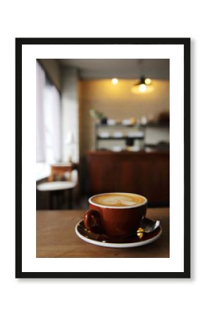 coffee on wood background