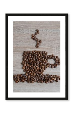 cup of coffee from coffee beans