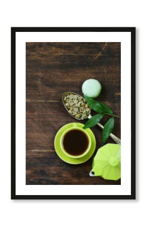 natural organic green coffee beans, healthy food