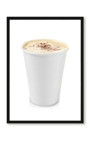 Coffee cardboard cup isolated on white