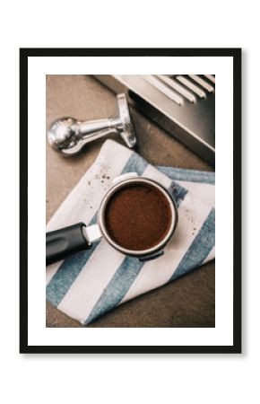 Freshly ground coffee