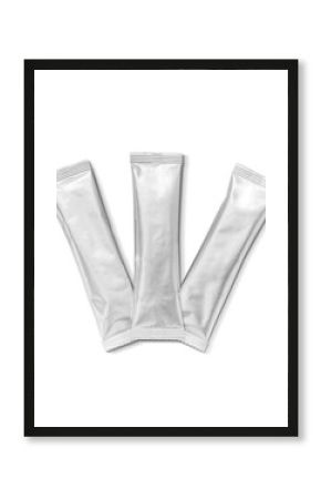 blank packaging coffee stick pouch isolated on white background