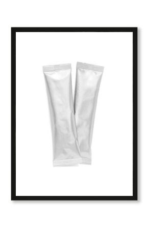 blank packaging aluminum foil coffee stick pouch isolated on white background