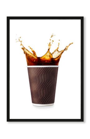 disposable cup with coffee splash