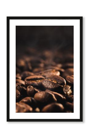 Coffee beans background close-up