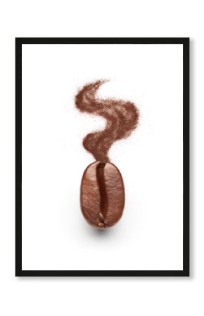 Coffee bean with smoke shape coffee powder