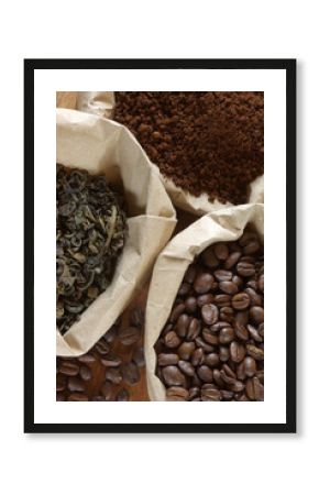 Coffee and tea in bags