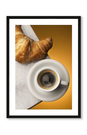 cup of coffee and croissant