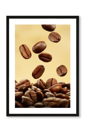 coffee beans falling