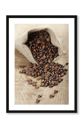 coffee beans on wooden table