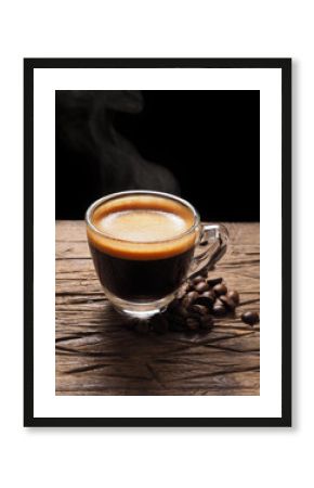 Cup of hot espresso coffee