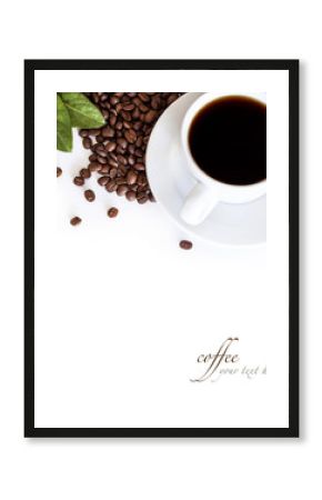 Cup of coffee on white background