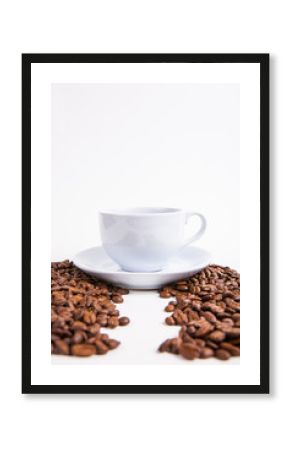 coffee bean on white paper background