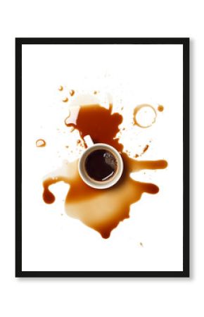 coffee spill stain accident white background