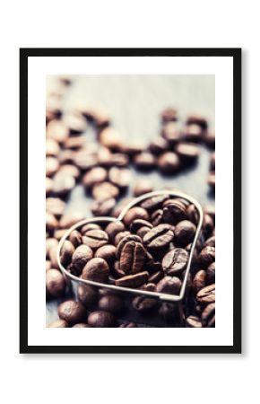 Coffee beans. Coffee beans in the form of heart
