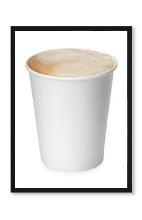 Paper cup of coffee isolated on white background 