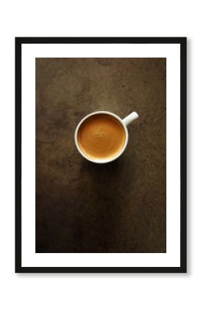 Cup of hot espresso coffee on wood table, black coffee from arab
