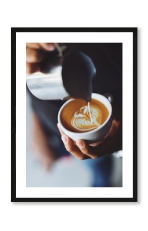 coffee latte art in coffee shop