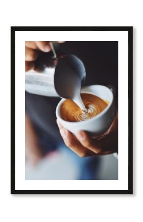 coffee latte art in coffee shop