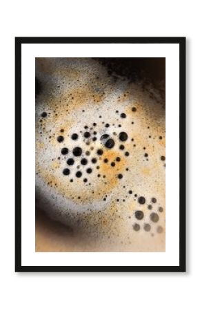 Fresh Americano coffee with foam close up  