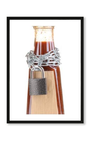 Secret ingredient with chain and padlock isolated on white