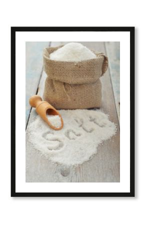 Sea salt in sack