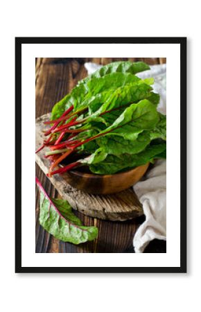 Chard leaves in a bowl