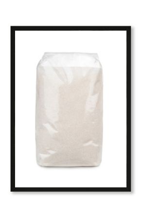 Transparent plastic bag of sugar