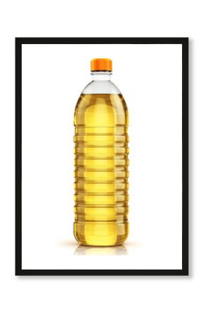 Plastic bottle of vegetable cooking oil