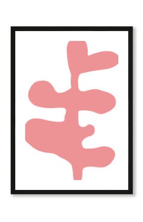 Displaying abstract pink shape echoing coral leaf lobes in flat design, transparent background