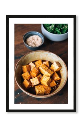 Marinating tofu