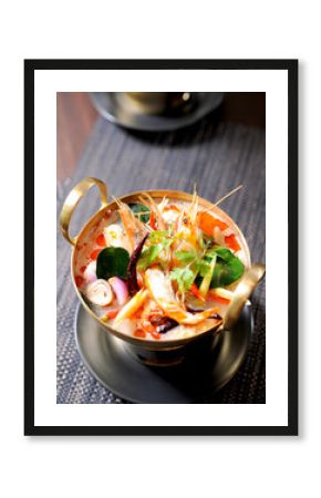 Thai traditional tom yam kung soup