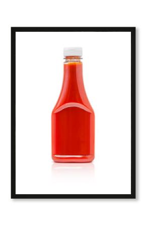 bottle of tomato sauce ketchup isolated on white background