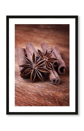 anise stars with cinnamon sticks