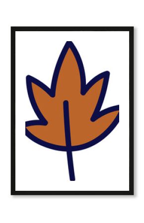 Stylized maple leaf shape is floating on transparent canvas, with thick dark navy outline