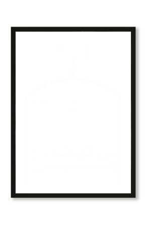 Line illustration on transparent background is showing striped box with ribbon bow and leaf sprout