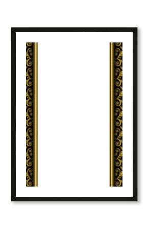 Showing gold baroque frame with scroll leaf floral accents around teal center on transparent layer