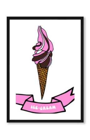 Vector graphic hand drawn illustration ice cream 