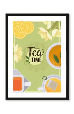 tea time lettering with oranges