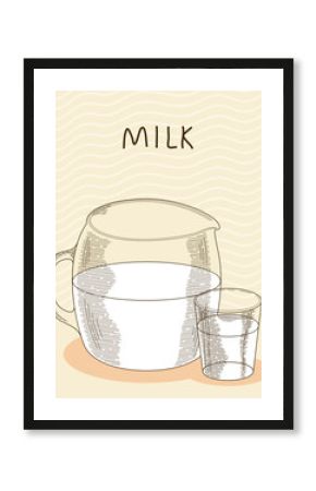 milk jar and glass