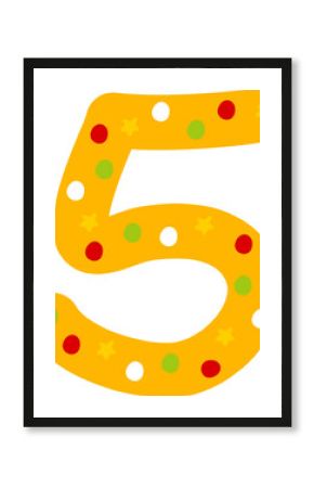 Christmas five number decoration lettering
