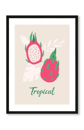 Vector illustration of tropical fruits.