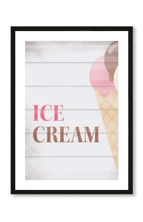 Rustic wood sign - Ice cream