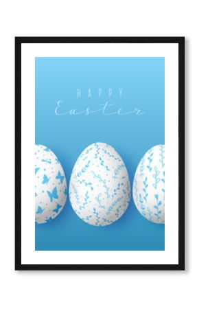 Easter greeting card with colored eggs