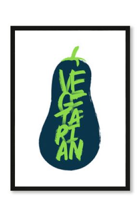 Hand lettering Vegetarian , vector illustration