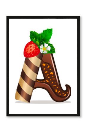  Letter a candies  chocolate